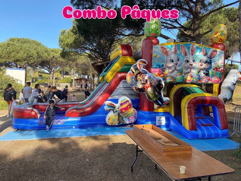 Animation de la journée de Pâques à Sainte-Maxime : structures gonflables et jeux en bois pour toute la famille